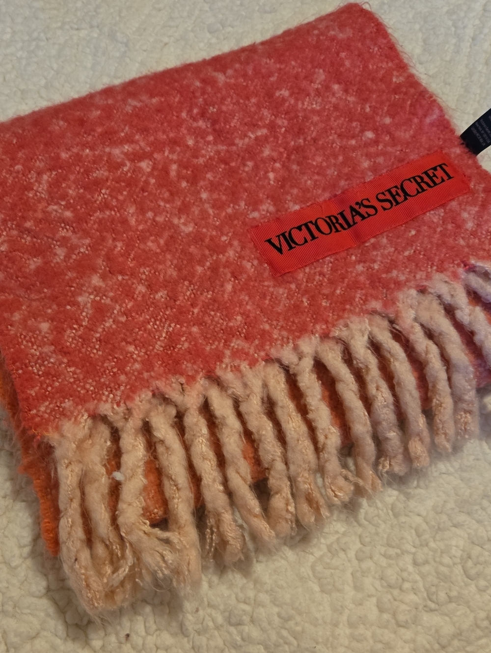 Victoria's Secret Coral to Blush Ombre Fringe Scarf